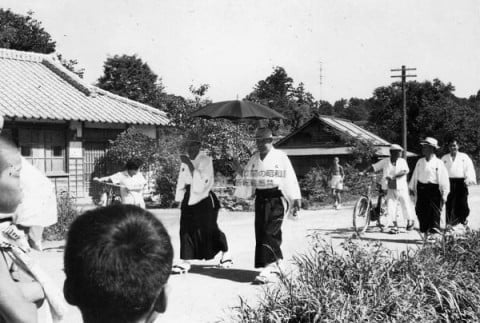 稲田神社の祇園祭、神輿渡御(旧笠間市・昭和35年頃)